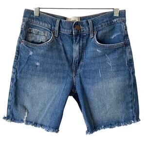 BDG Denim Jean Shorts Medium Blue Was Size 25 Raw Hem Summer Coastal Casual